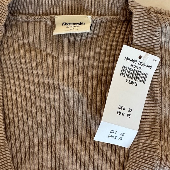 light brown Abercrombie long sleeve slim scoop neck sweater XS - Picture 4 of 4